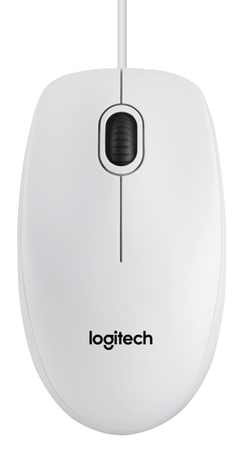 Мышь Logitech - B100, Проводная, USB, Optical, 800 dpi, 3 btns, цвет белый, 910-003360