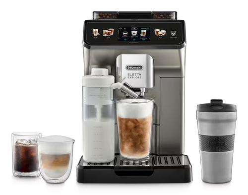 Кофемашина автоматическая DeLonghi ECAM450.86.T черный/серебристый, исп. кофе- зерновой/молотый, 1.8 л, 1450 Вт. 19 бар