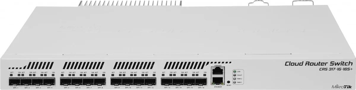 Коммутатор MikroTik CRS317-1G-16S+RM, 1×1GbE, 16×SFP+, 1U