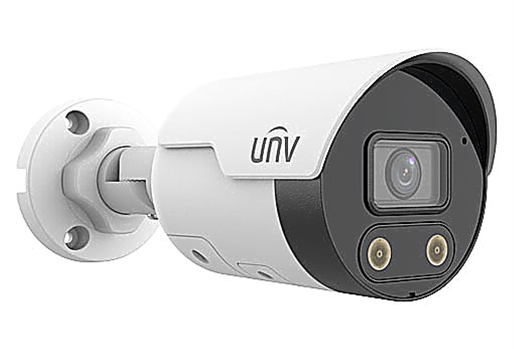 Видеокамера Uniview IP цилиндрическая, 1/2.7" 4 Мп КМОП @ 30 к/с, ИК-подсветка и тревожная подсветка видимого спектра до 30м., LightHunter 0.003 Лк @F1.6, объектив 2.8 мм, WDR, 2D/3D DNR, Ultra 265, H
