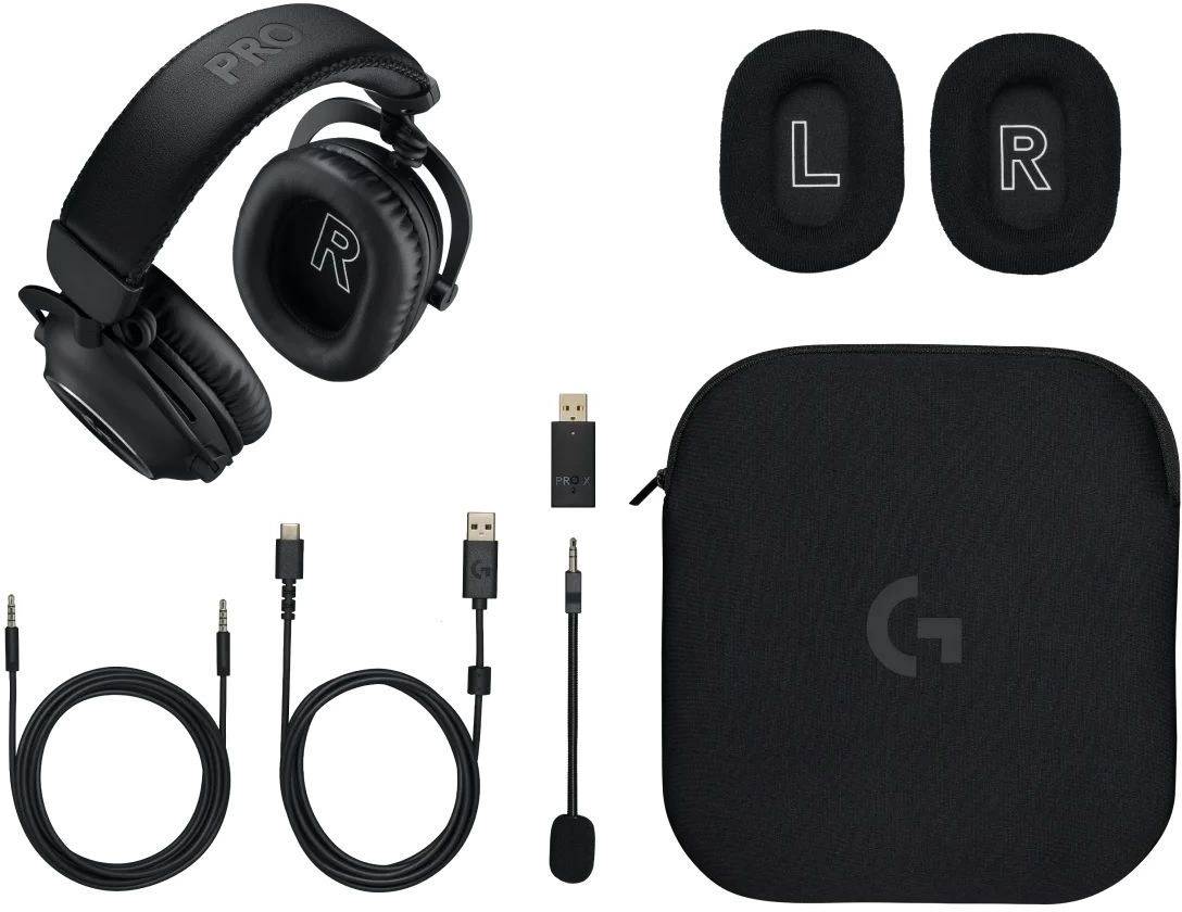 Logitech Наушники с микрофоном G Pro X 2 Lightspeed черный мониторные BT/Radio/3.5mm оголовье