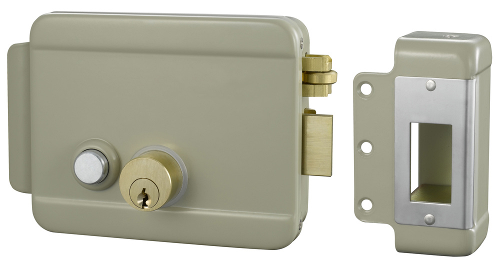Замок электромеханический Smartec ST-RL073DI-GR, накладной, НЗ, DIN, 12VDC