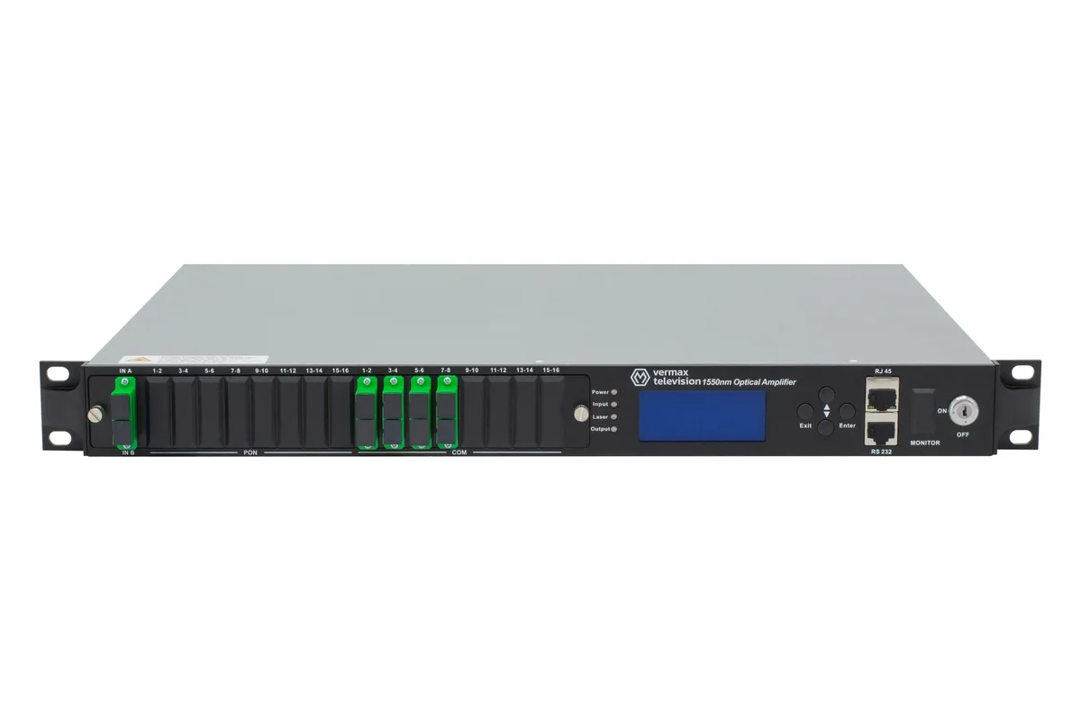 Усилитель оптический Vermax-NGE-8x24 S, 2 входа, 8×24dBm, 1U