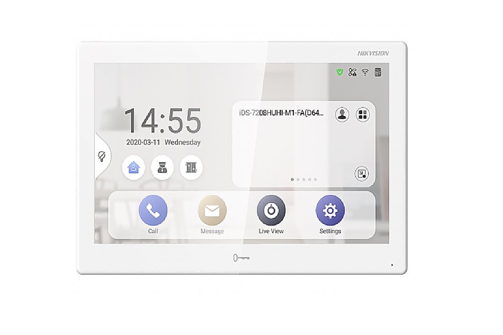 DS-KH9310-WTE1(B) - 7" Android IP-видеодомофон c Wi-Fi, TFT-сенсорный экран, разрешение 1024 × 600(ОС Android 10.0)