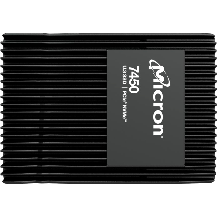Серверные твердотельные накопители/ Micron SSD 7450 MAX, 12800GB, U.3(2.5" 15mm), NVMe, PCIe 4.0 x4, 3D TLC, R/W 6800/5600MB/s, IOPs 1 000 000/410 000, TBW 70000, DWPD 3 (12 мес.)