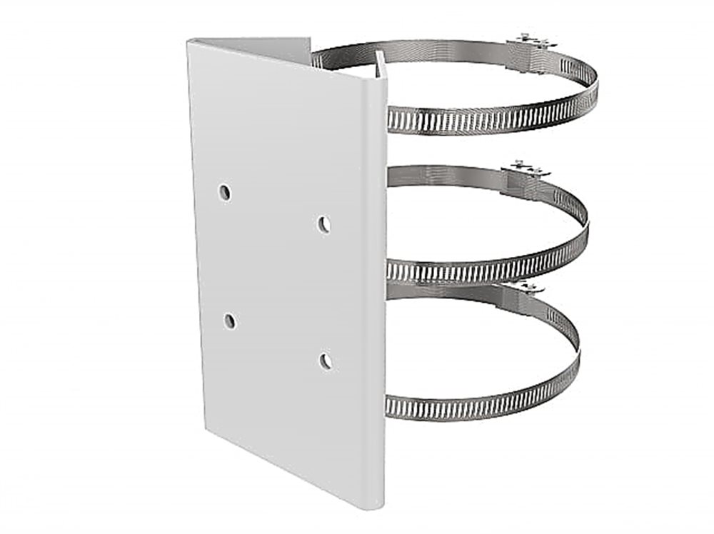 Крепление HIKVISION DS-1673ZJ, на столб, сталь, белый, 67×127×194 мм