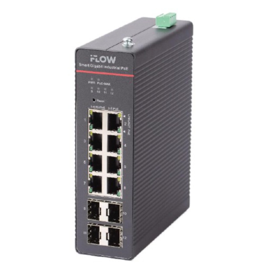 Коммутатор IFlow F-SW-IM612HPOE-PM-8G4GO, 8×1GbE PoE, 4×SFP, L2