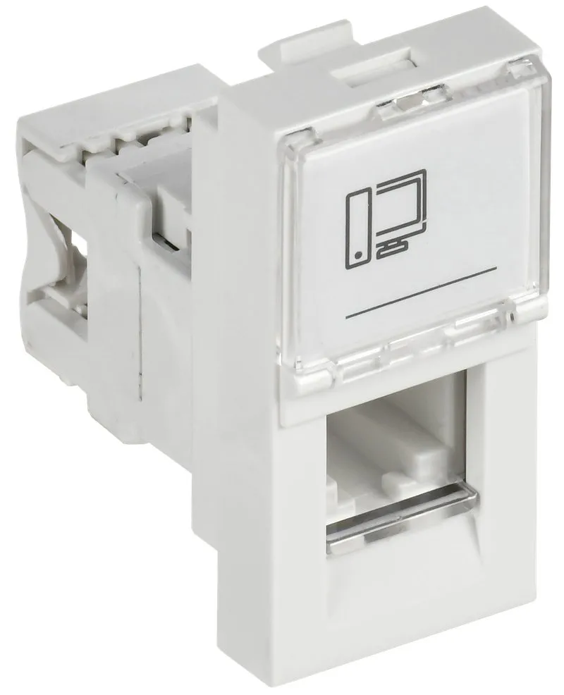 Розетка компьютерная RJ45 PRIMER РКИ-10-00-П-6 UTP кат.6 1 модуль белая (PR-KK40D-RI-0-1-C06U-K01)