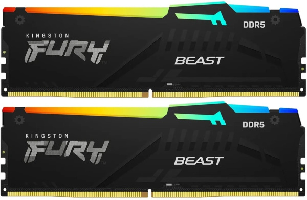 Модуль памяти Kingston FURY Beast KF560C30BBEAK2-64, 64GB DDR5, 6000MHz, CL30, RGB