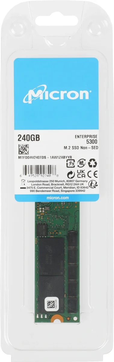 SSD Crucial MTFDDAV240TDS-1AW1ZABYY, 240ГБ, M.2 SATA, 3D TLC