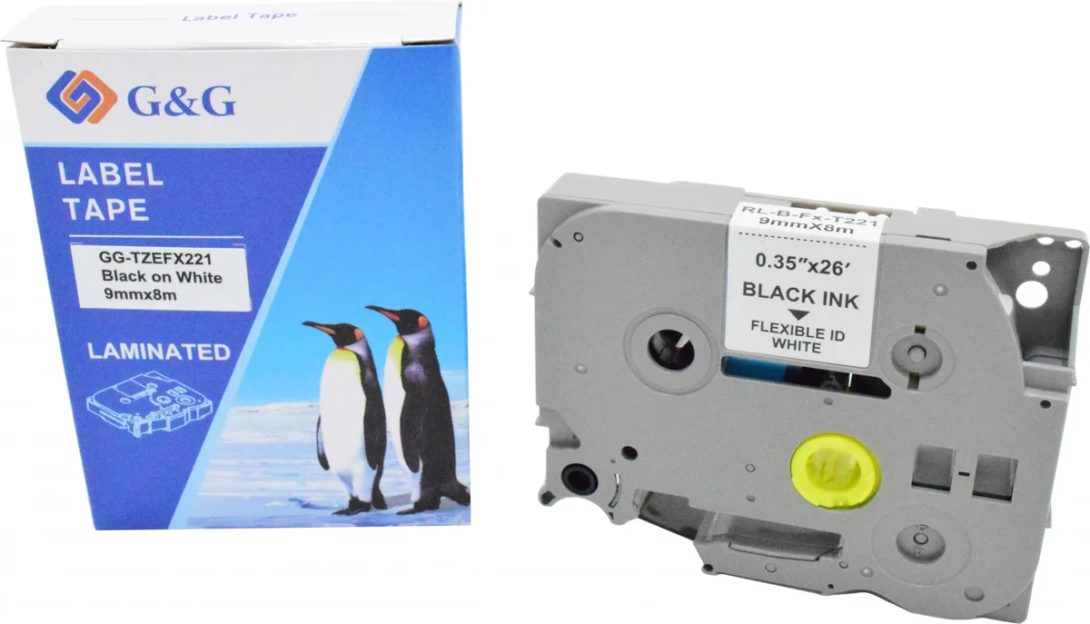 Картридж ленточный G&G GG-TZEFX221 черный на белом 9x8  для Brother 1010/1280/1280VP/2700VP