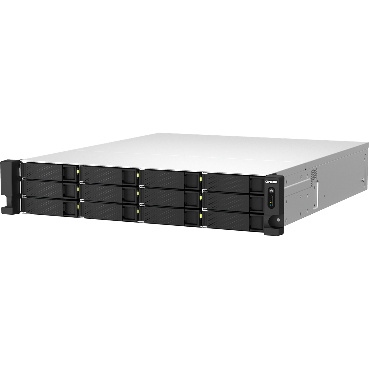 Сетевое хранилище без дисков/ ENTERPRISE QNAP TS-h1887XU-RP-E2336-32G QuTS hero NAS, Xeon E-2336 6C 12T 2.9-4.8GHz, 32 GB ECC DDR4 (2 x 16 GB) up to 128GB (4 x 32 GB), 18-bay (12 x 3.5-inch SATA + 6 x 2.5-inch SATA), 2x10 GbE, 2x2.5 GbE, 3xPCIe Slot (2 x Gen4 x4 +1 x Gen 4 x8), 4xUSB 3.2 Gen 2 (10Gbps), 2U rackmount, 2 PSU. W/o RAIL-B02