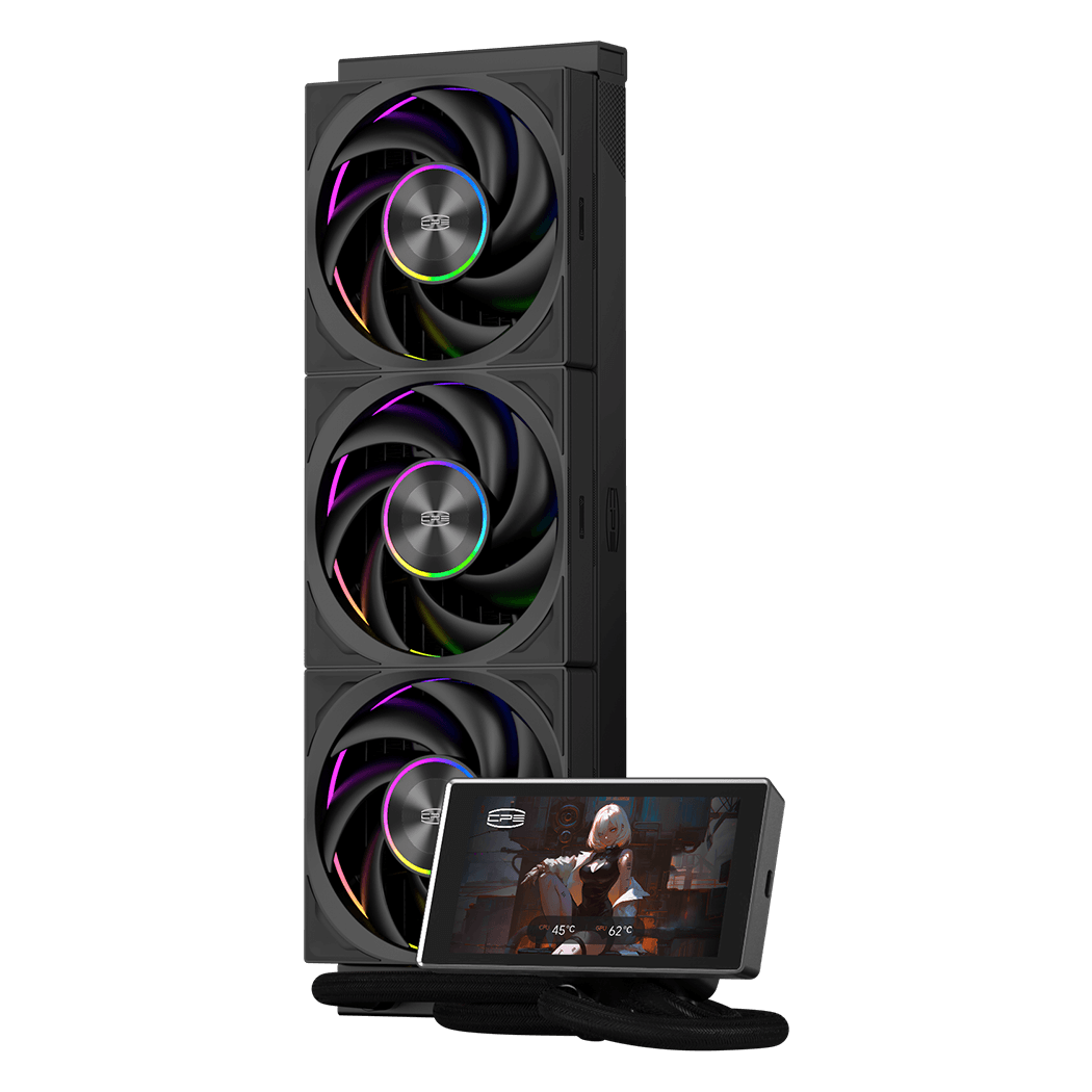 СЖО PcCooler DT360 Max ARGB Display BK, 360мм, ARGB, чёрный