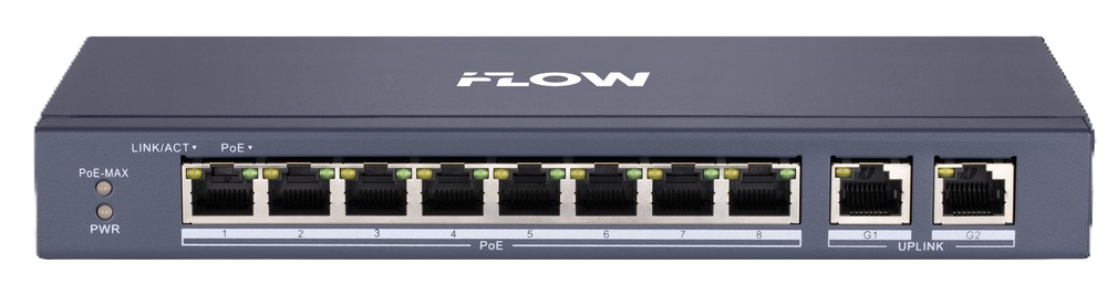 Коммутатор iFlow F-SW-EU410POE-V/L, 8×PoE, 2×1000M uplink