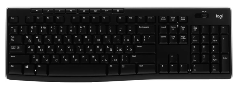 Клавиатура Logitech Wireless Keyboard K270, Black, CN, Rus/Eng [920-003058] (нет русской гравировки) (920-003058-NC3-005)