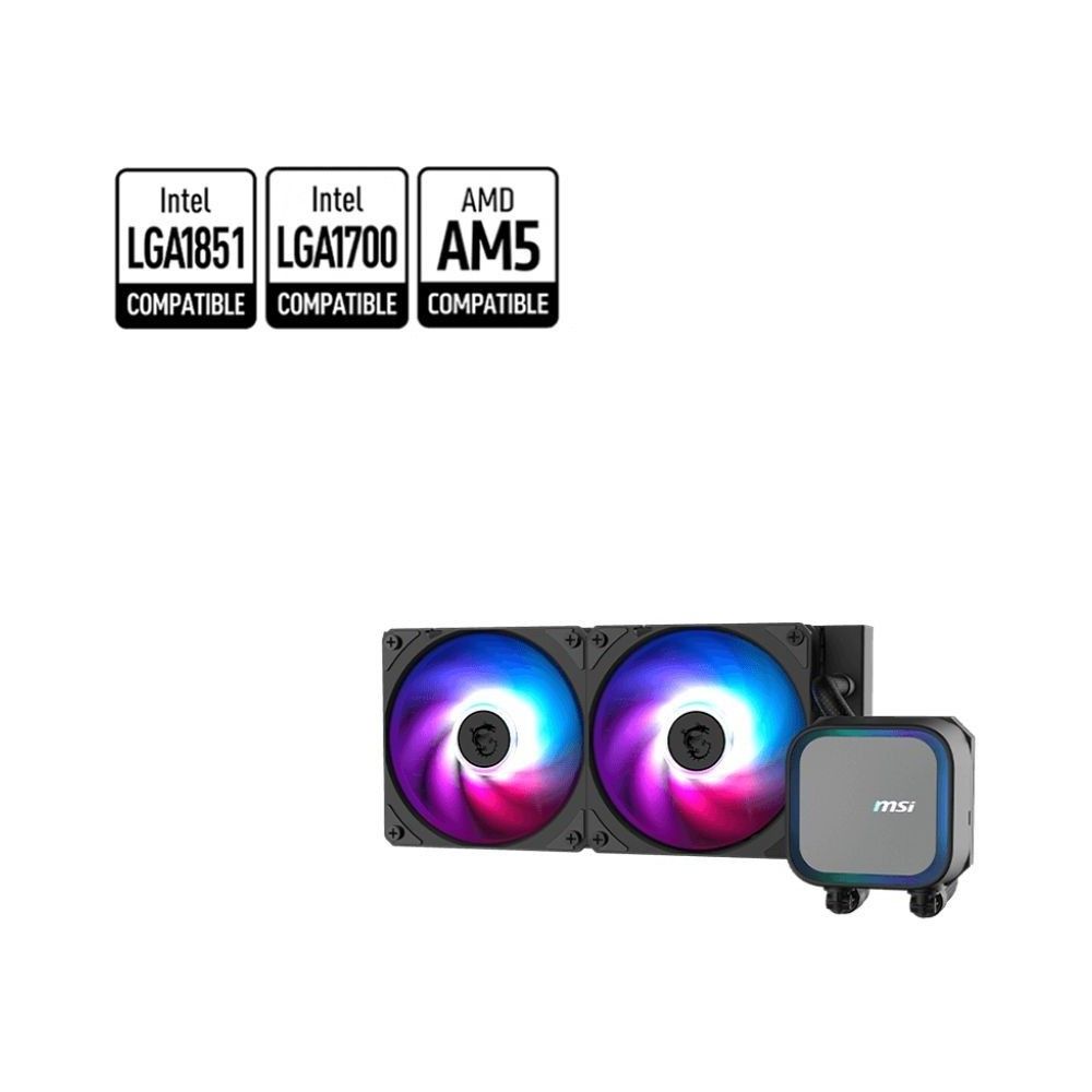 Жидкостная система охлаждения MSI MAG CORELIQUID A13 240 2x ARGB Fan, ARGB Block, (306-7ZWCA11-L80)