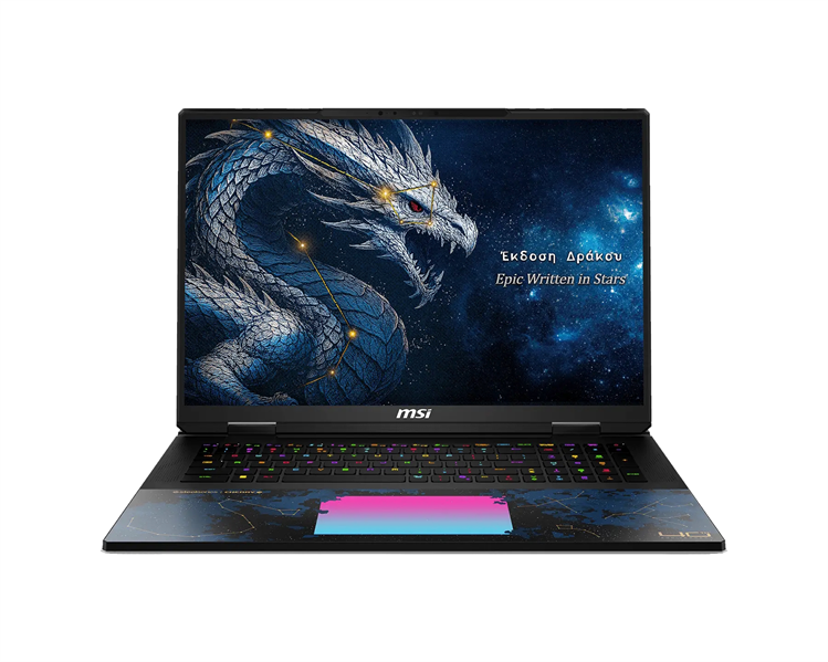 Ноутбук MSI Titan 18 HX Dragon Edition Draco A2WJ-1251RU, 18" (3840x2400) IPS 240 Гц/Intel Core Ultra 9 290HX Plus/96 ГБ DDR5/4096 ГБ SSD/NVIDIA GeForce RTX 5090 для ноутбуков (24 Гб)/Windows 11 Home, Черный (9S7-1824D6-1251)