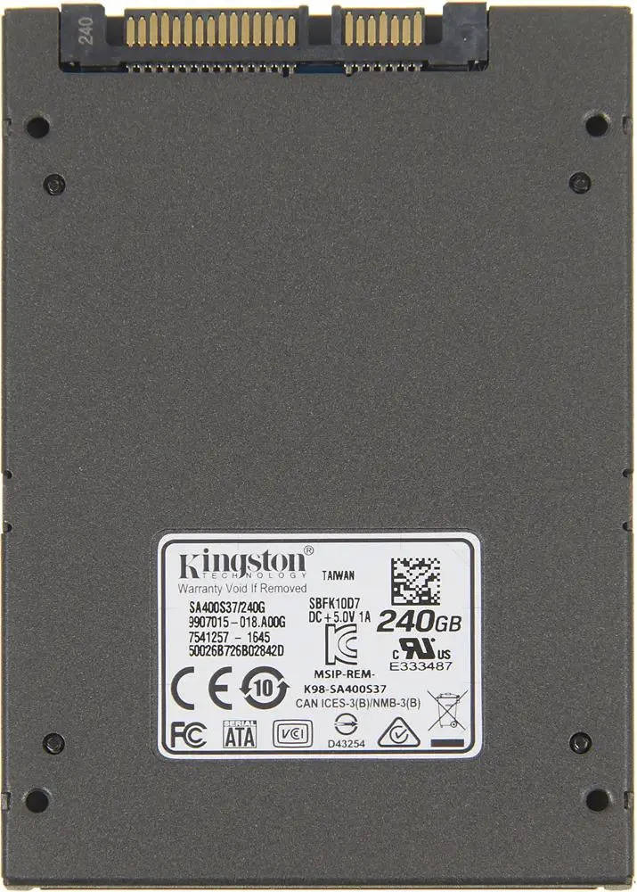 Kingston Твердотельный накопитель SSD 240GB SA400S37/240G 2.5" 7mm, SATA3, 3D TLC