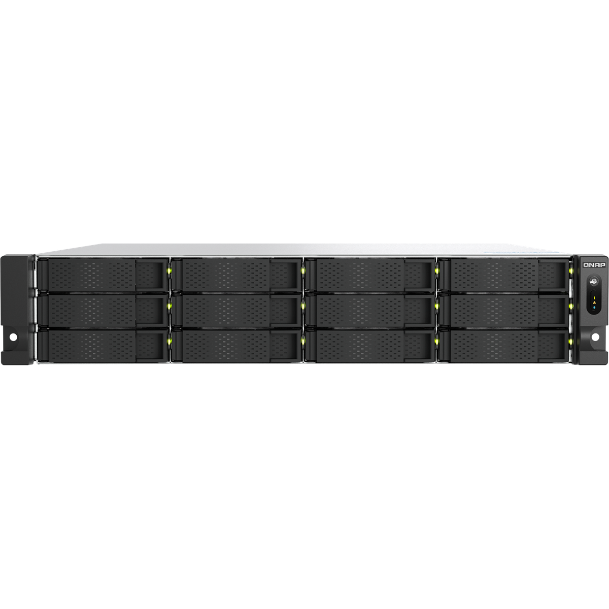 Сетевое хранилище без дисков/ ENTERPRISE QNAP TS-h1277AXU-RP-R5-16G QuTS hero NAS RAID, 12x3.5 "/ 2.5" bays, 2 x M.2 2280 PCIe Gen 5 x2 slots, 2x2.5GbE RJ-45 ports, 2x10 GbE 10GBASE-T, 2U Rackmount, 2 power supplies. 6-core/12-thread AMD Ryzen 5 7000 (up to 5.1 GHz),1x 16GB DDR5 (up to 128 GB 4x32 GB). W/o RAIL