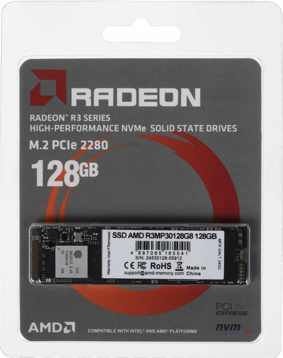 AMD PCIe 3.0 x4 128GB R3MP30128G8 Radeon M.2 2280