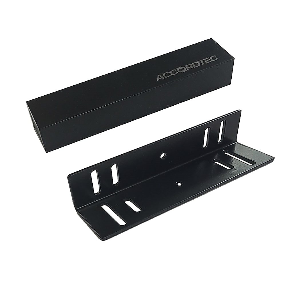 Электромагнитный замок ACCORDTEC ML-200K Premium Black с уголком, 200 кг, черный