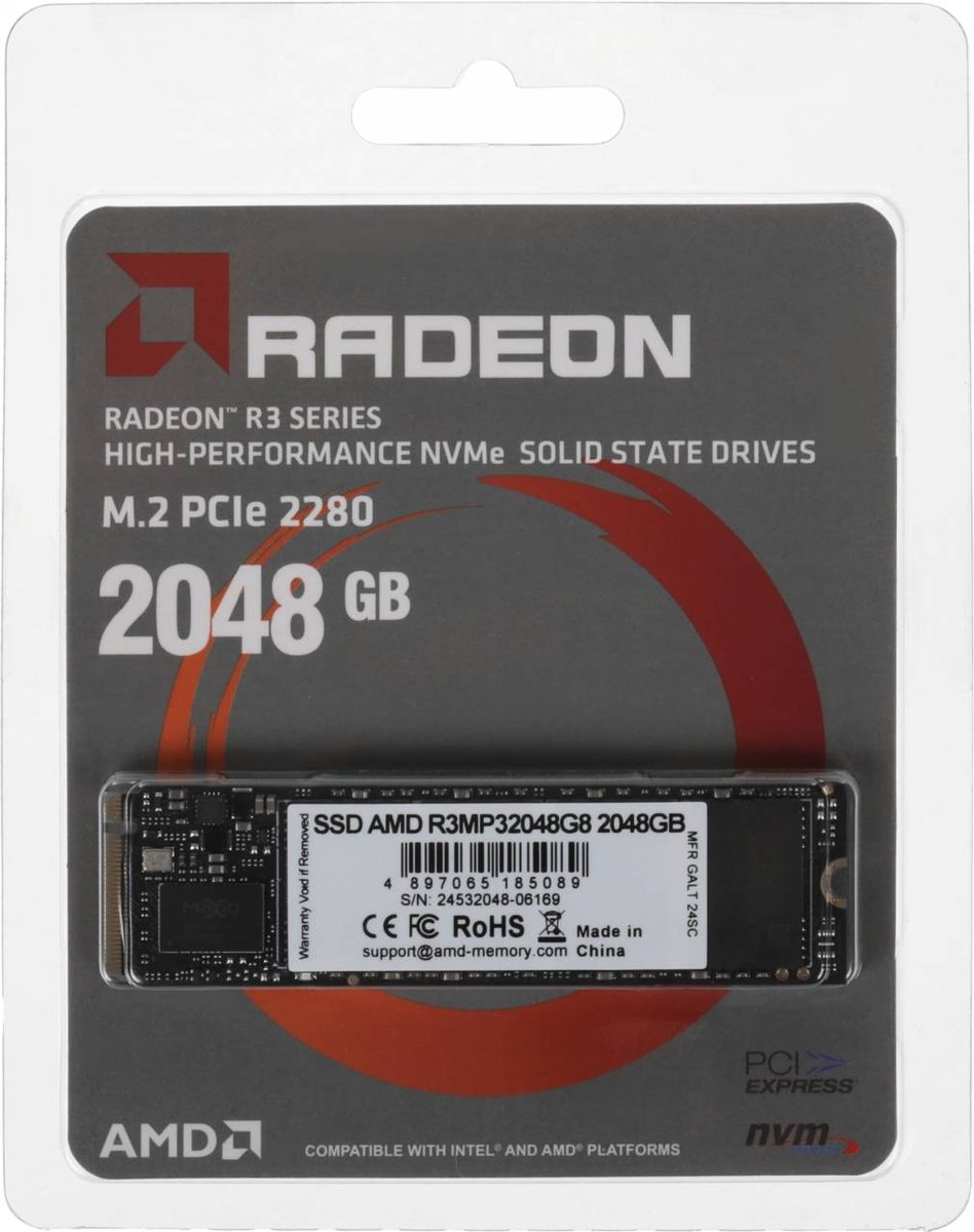 AMD PCIe 3.0 x4 2TB R3MP32048G8 Radeon M.2 2280