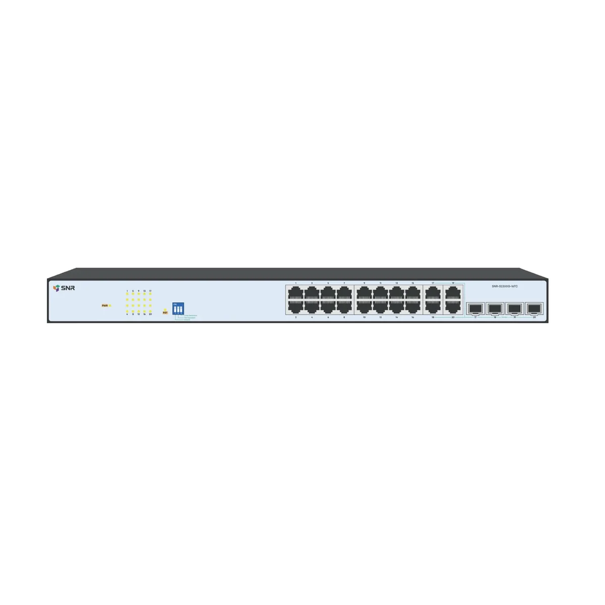 Коммутатор SNR SNR-S2300G-16TC, L2 Web Smart, 16×1GbE, 4 combo