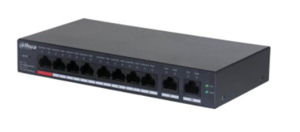 DH-CS4010-8ET-110 - Коммутатор, Dahua, DH-CS4010-8ET-110, Управляемый, 8 портов 10/100M (PoE 802.3af/at/Hi-PoE,110W), 2 порта 10/100/1000M,