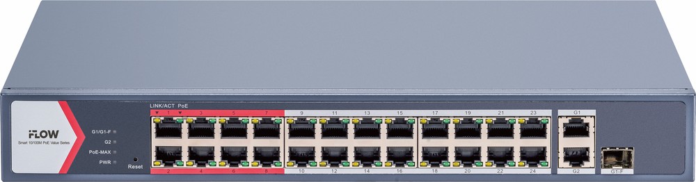 Коммутатор iFlow F-SW-EM426POE-VM/L, 24×100M PoE, 1×1GbE, L2