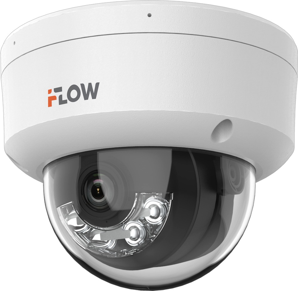 IP-камера IFLOW F-IC-1446CM(2.8mm), купольная уличная, 4Мп, 2.8мм, ИК+белый свет 30м, PoE