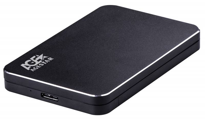 AgeStar 3UB2A18 (BLACK) USB 3.0 Внешний корпус 2.5" SATA алюминий+пластик, черный