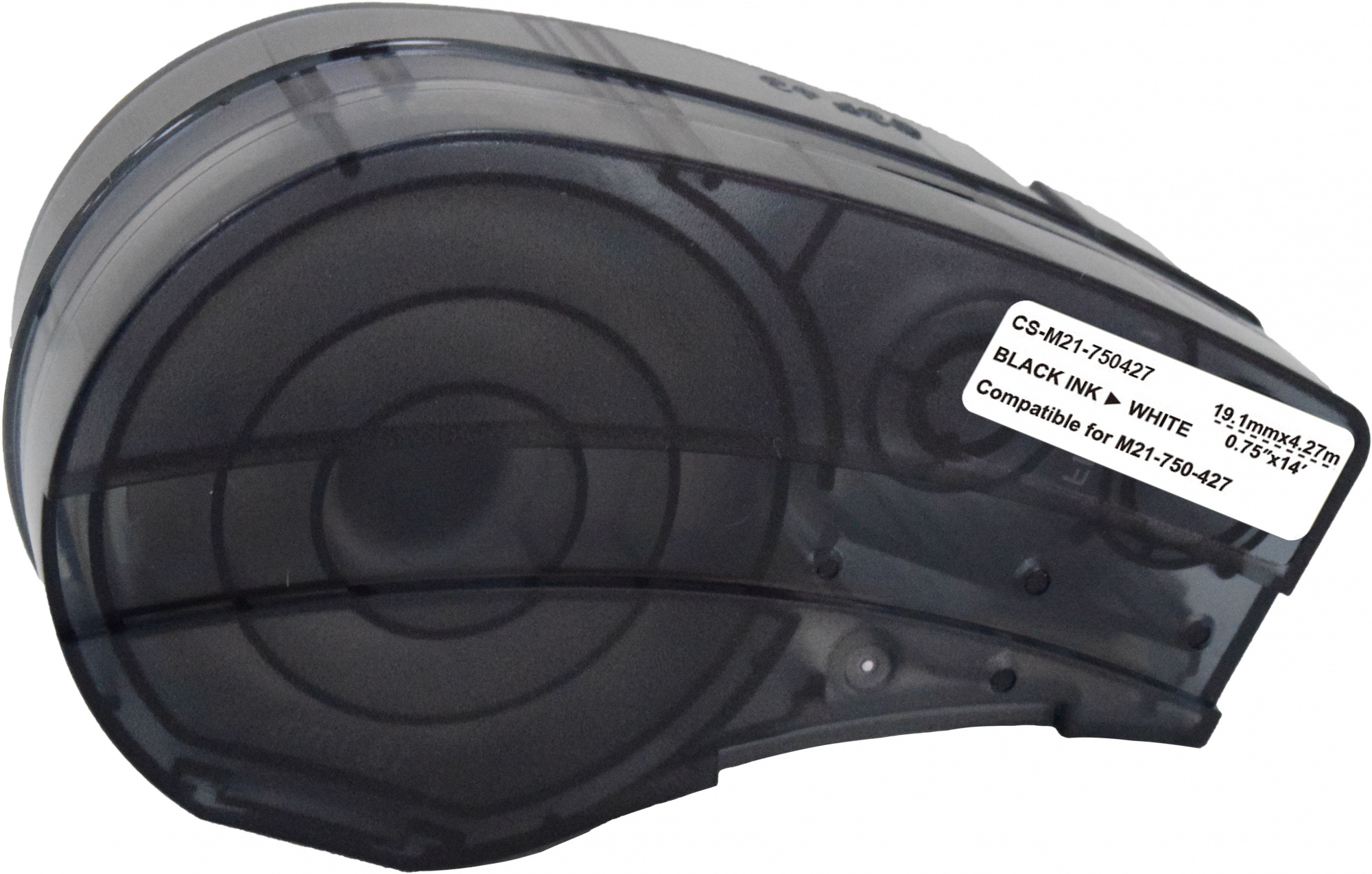 Картридж ленточный Cactus CS-M21-750427 черный шрифт, белый фон (19.1 мм, 4.27 м) для BRADY BMP21-PLUS, BMP21-LAB