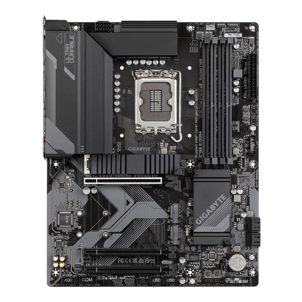 Материнская плата Gigabyte OEM Z790 S DDR4, Socket 1700, Intel®Z790, 4xDDR4-3200, HDMI+DP, 3xPCI-Ex16, 4xSATA3(RAID 0/1/5/10), 3xM.2, 8Ch Audio, 2,5GbLan, (4+4)xUSB2.0, (3+2)xUSB3.2, (0+1)xUSB3.2 Type-C™, ATX, RTL oem