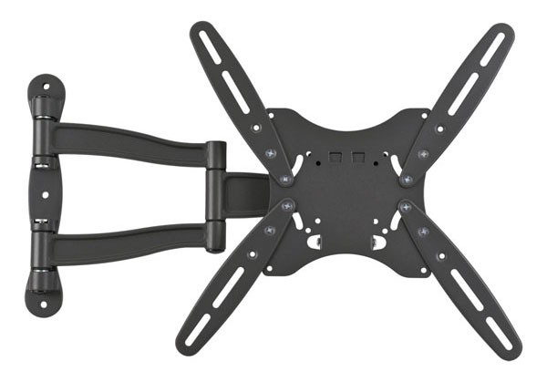 Kromax TECHNO-5 grey, Кр. алюм. наст. для TV 15"-55", max 35 кг, 5 ст св., нак. 15°, пов. 180°, от ст. 87-497 мм, max VESA 400x400 мм.