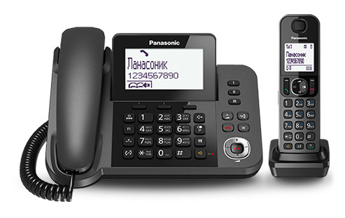 DECT-телефон Panasonic - KX-TGF320RU, standby time 330h, talk time 17h, 1-handset, phone book 100 numbers, answerphone, search handset, additional handset, key illumination, серый, KX-TGF320RUM