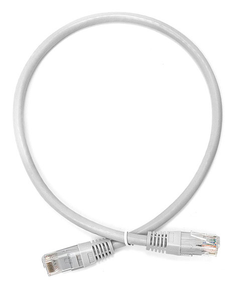 Патч-корд LANMASTER - TWT, UTP, кат. 6, 2 x RJ-45, RJ-45 - RJ-45, ПВХ, серый, 0.5 м, с заливными колпачками, TWT-45-45-0.5/6-GY