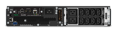 ИБП APC by SE - Smart-UPS SRT 3000 ВА/2700 Вт, On-Line, in (230V 1xIEC-320 C20), 8xIEC-320 C13, 2xIEC-320 C19, Hot Swap User Replaceable Batteries, LCD, Rack/Tower, 2U, RM, цвет чёрный, SRT3000RMXLI-NC