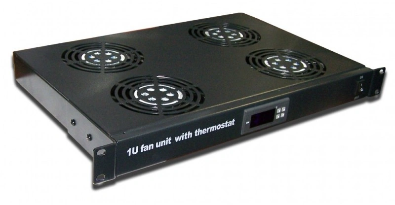Вентиляторный модуль LANMASTER - CBB, 1U, 6 вент., Термостат, цвет чёрный, TWT-CBB-FANB6-RACK-T