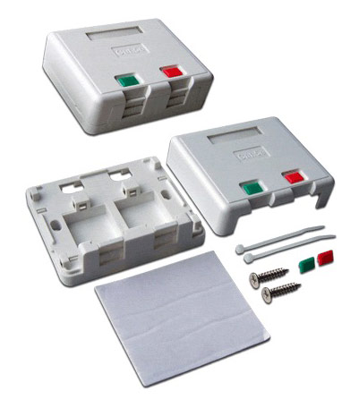 LAN-SA2/S-WH Коробка для настенного монтажа Lanmaster Keystone 27х76х65 мм (ВхШхГ) 2 модуля цвет: белый