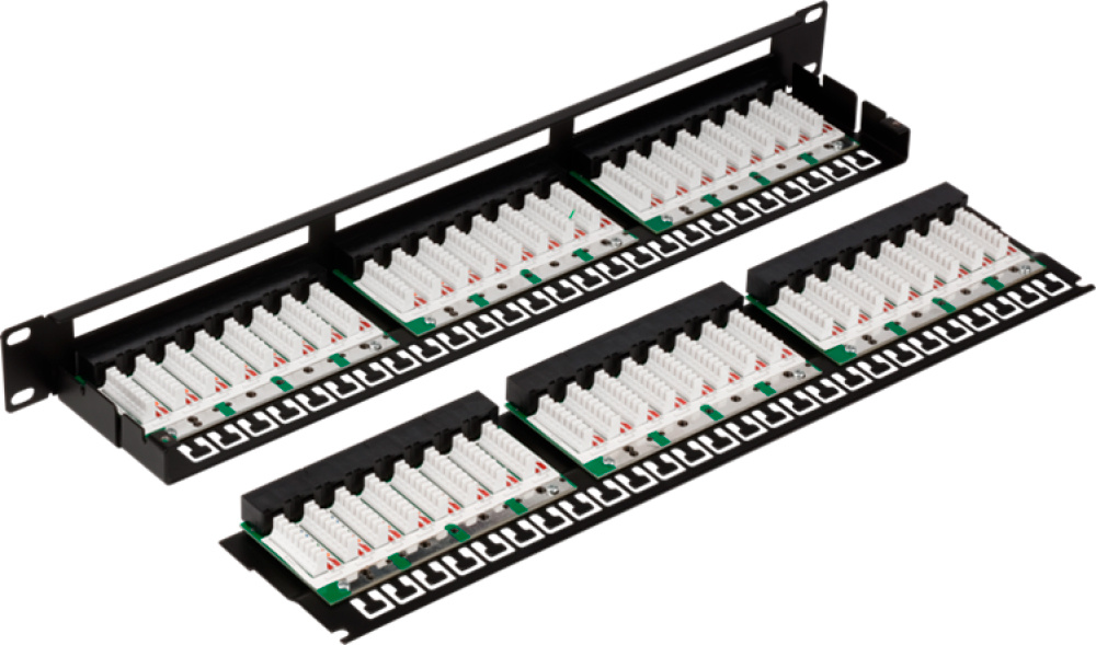 TWT-PP48/1U-U5E Патч-панель Lanmaster  19"  1U  48xRJ45  кат.5e UTP