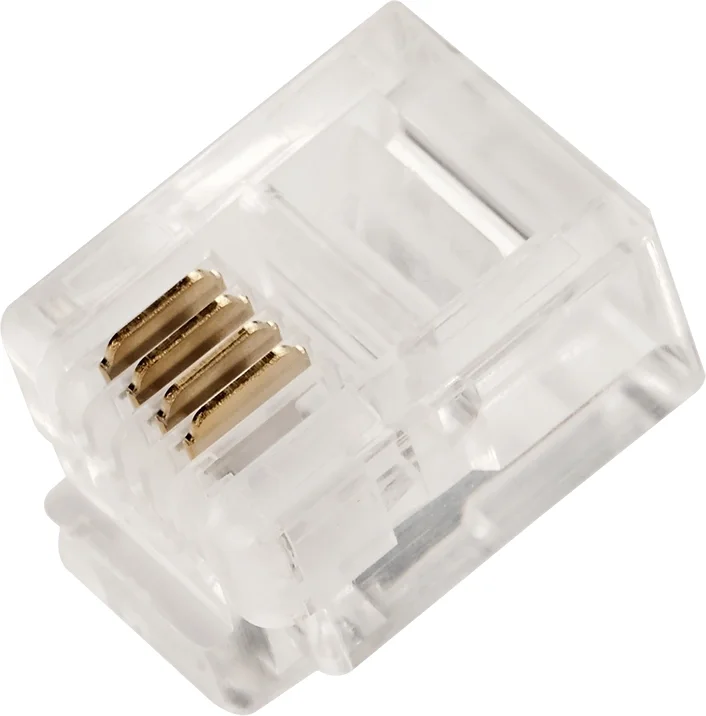 Коннектор LANMASTER TWT-PL12-6P4C/JR100, UTP кат.3 RJ12, прозрачный (упак.: 100 шт)