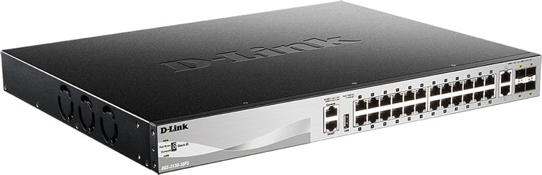 Управляемый коммутатор L3 с 24 портами 10/100/1000Base-T D-Link DGS-3130-30PS/B2A предназначен для безопасного подключения конечных пользователей к сети предприятия или сети Metro Ethernet. Коммутатор оснащен 24 портами 10/100/1000Base-T с поддержкой PoE, 2 портами 10GBase-T и 4 портами 10GBase-X SFP+, поддерживает многоадресные группы и расширенные функции безопасности, что делает его идеальным гигабитным решением уровня доступа. Данный коммутатор также оснащен портом USB 2.0, что позволяет осуществить загрузку программного обеспечения и конфигурационных файлов непосредственно с USB-накопителя и сохранить на нем файлы системного журнала.