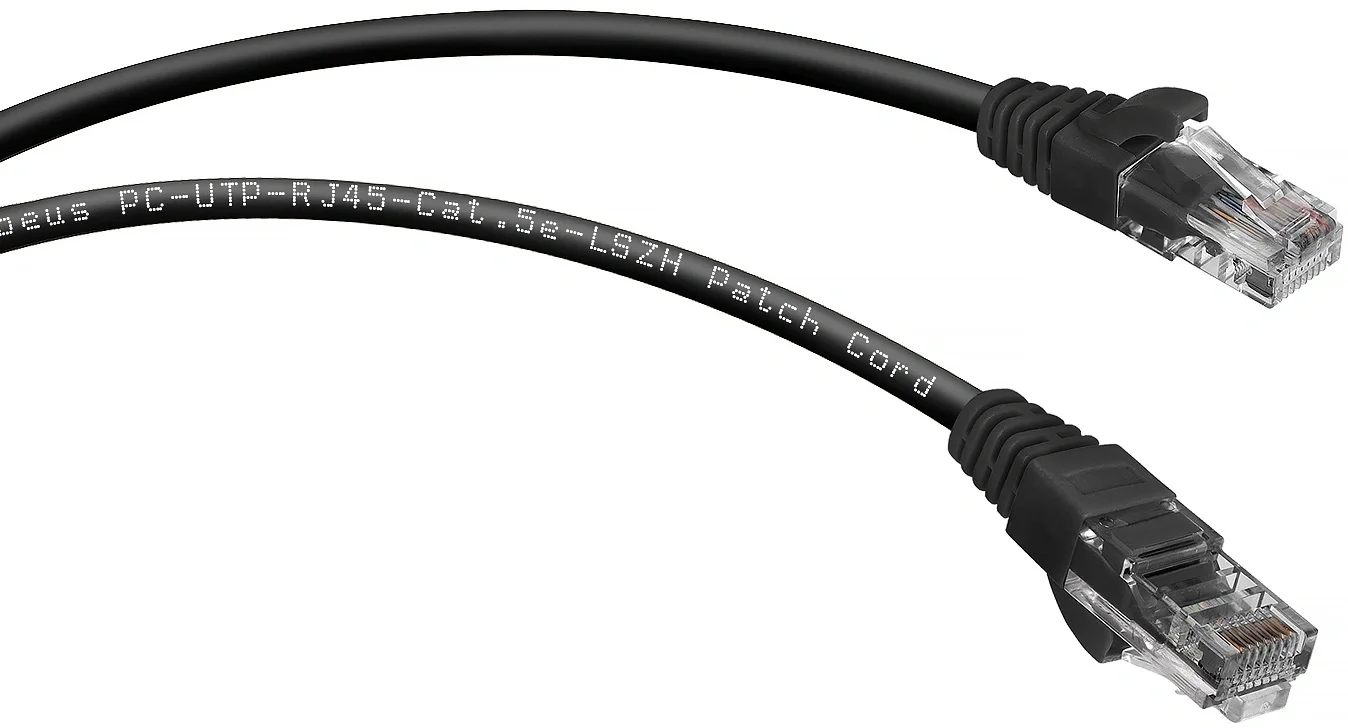 Патч-корд U/UTP, категория 5е, 2xRJ45/8p8c, неэк, черный, LSZH, 1м Cabeus PC-UTP-RJ45-Cat.5e-1m-BK-LSZH Патч-корд U/UTP, категория 5е, 2xRJ45/8p8c, неэкранированный, черный, LSZH, 1м