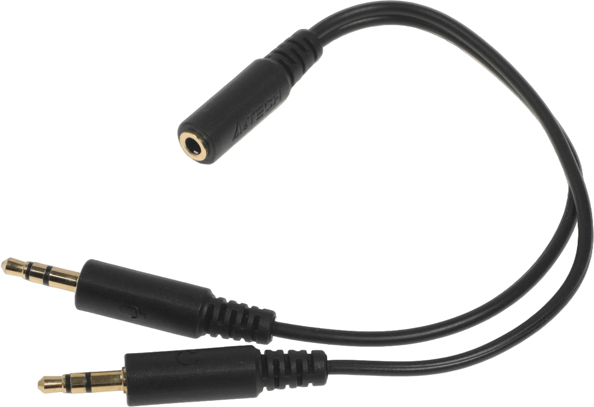 Кабель-переходник (адаптер) Jack 3.5mm(F)-2xJack 3.5mm(M), 20 см, черный A4Tech AD-4P (AD-4P)