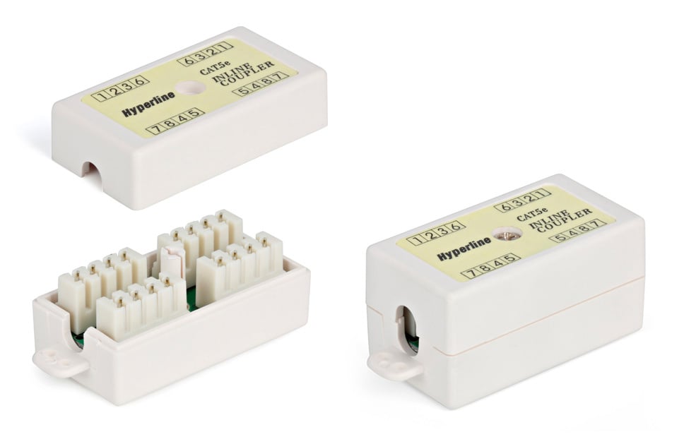 Hyperline CA-IDC-C5e-WH Проходной адаптер (coupler), Dual IDC (110&Krone), категория 5e, 4 пары