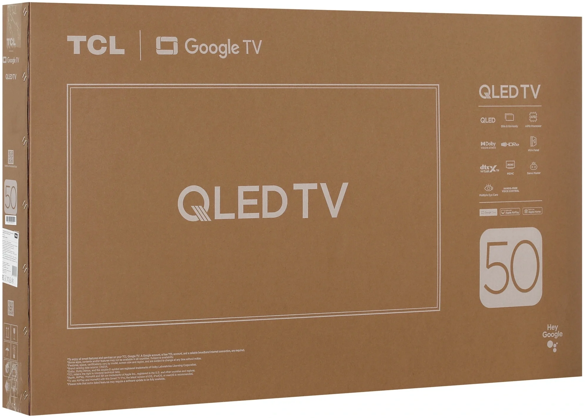 Телевизор QLED TCL 50" 50P7K черный 4K Ultra HD 60Hz DVB-T DVB-T2 DVB-C DVB-S DVB-S2 USB WiFi Smart TV