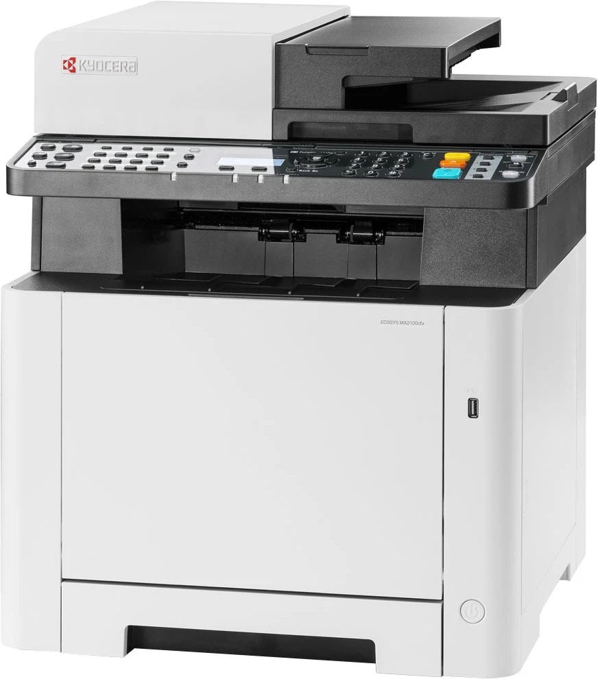 МФУ лазерное Kyocera Ecosys MA2100cfx (110C0B3NL0), A4, цветной, печ. до 21 стр/мин., скан. до 30 стр/мин. (ч/б) 23 стр/мин. (цвет), 1200 x 1200 dpi (печать) 600x600 dpi (скан.), USB, RJ-45, Air Print, Mopria (замена M5521cdn)