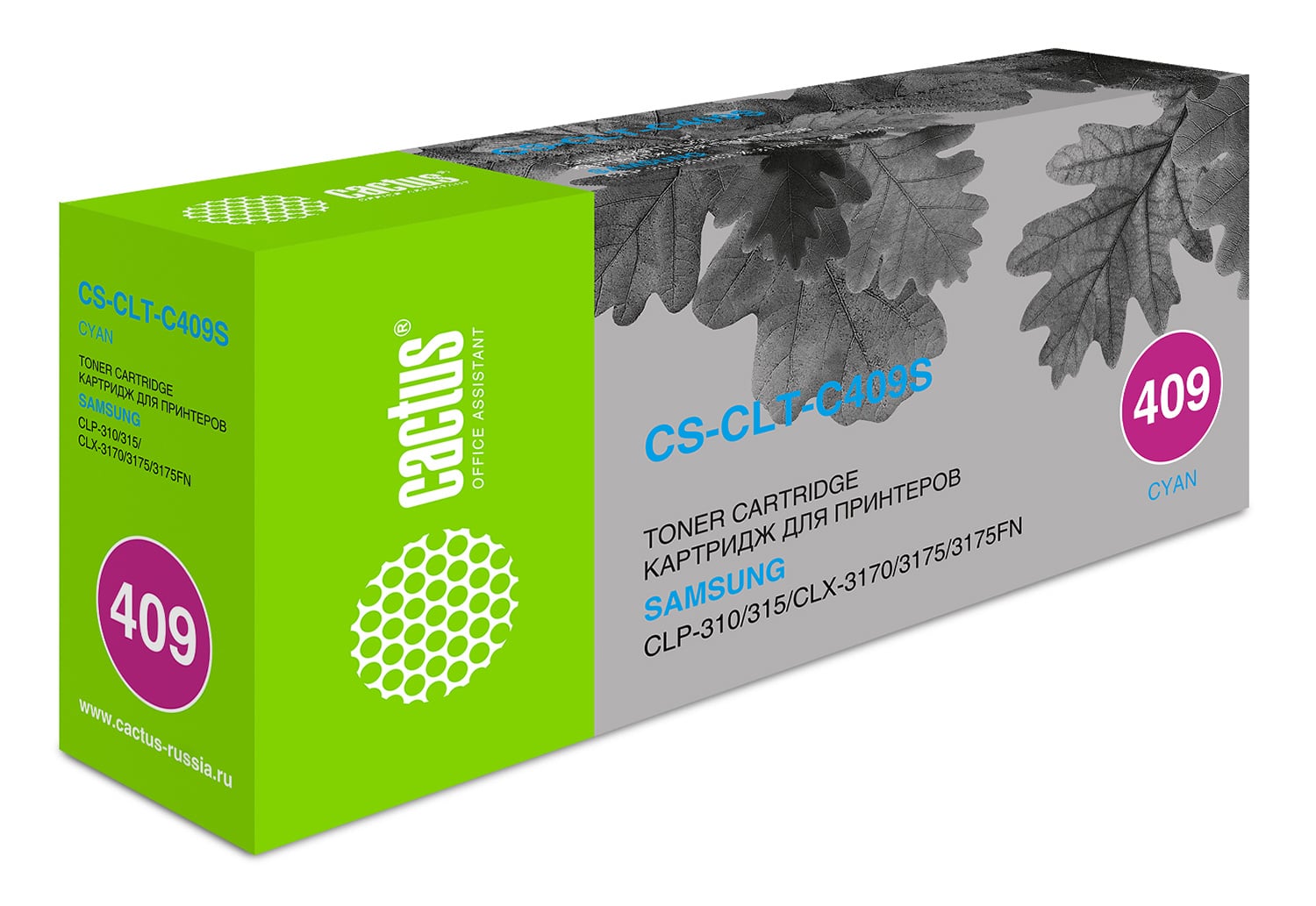 Картридж лазерный Cactus CS-CLT-C409S голубой (1000 стр.) для принтеров Samsung CLP-310/315/CLX-3170/3175/3175FN