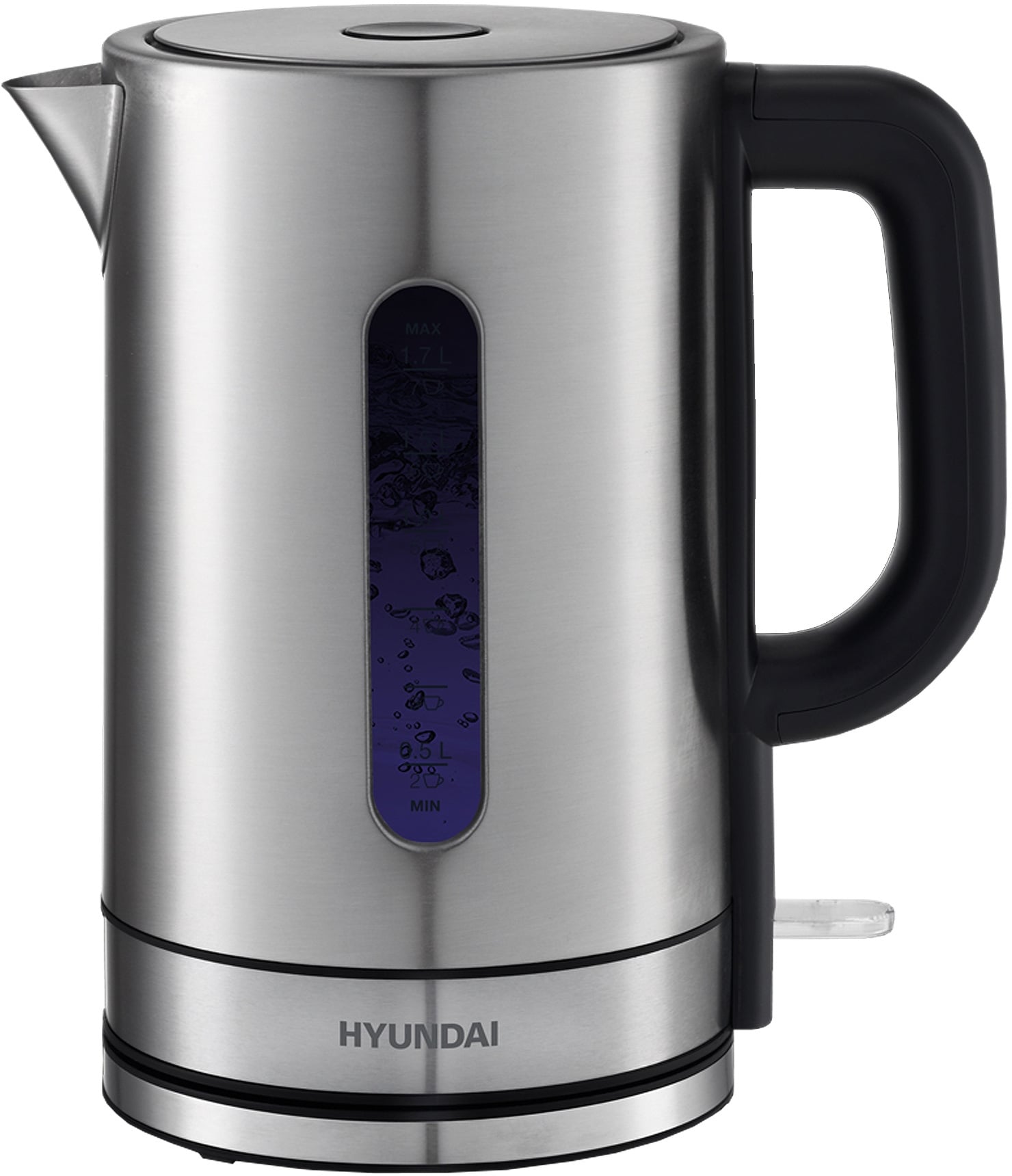 Чайник электрический Hyundai HYK-S2506 1.7 л, 2200 Вт, серебристый (корпус: металл)
