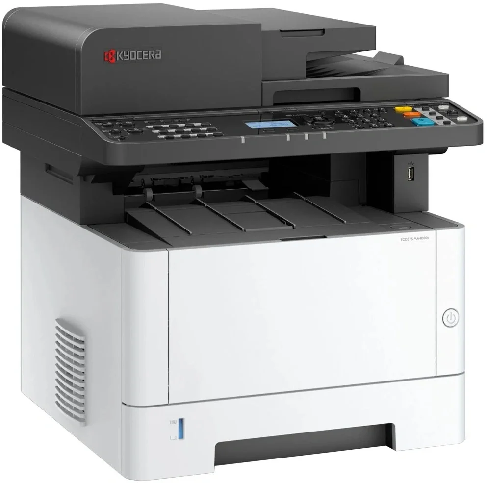 МФУ Kyocera Ecosys MA4000fx A4, лазерное, монохромное, 40стр/мин, 1200dpi, 1200МГц, 1500Мб, 512Гб, 50АПД,  250+100, USB/Ethernet  (110C1B3NL0)